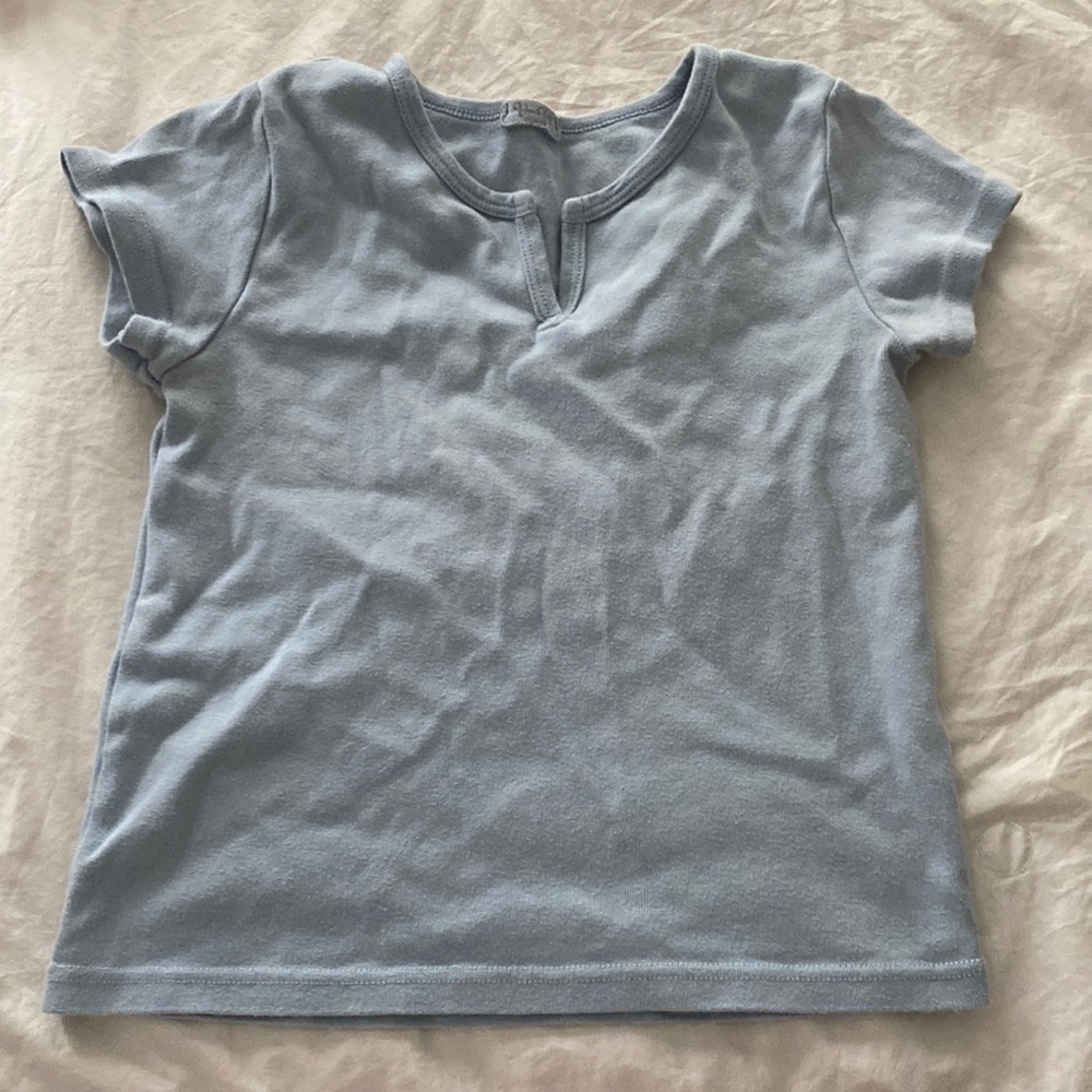 brandy melville light blue notch tee